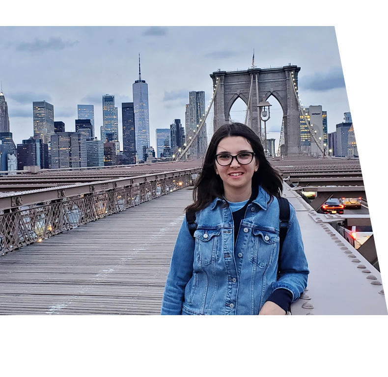 Profile Picture of Sena Onen Oz, on the Brooklyn Bridge, New York City, NY, U.S.A.